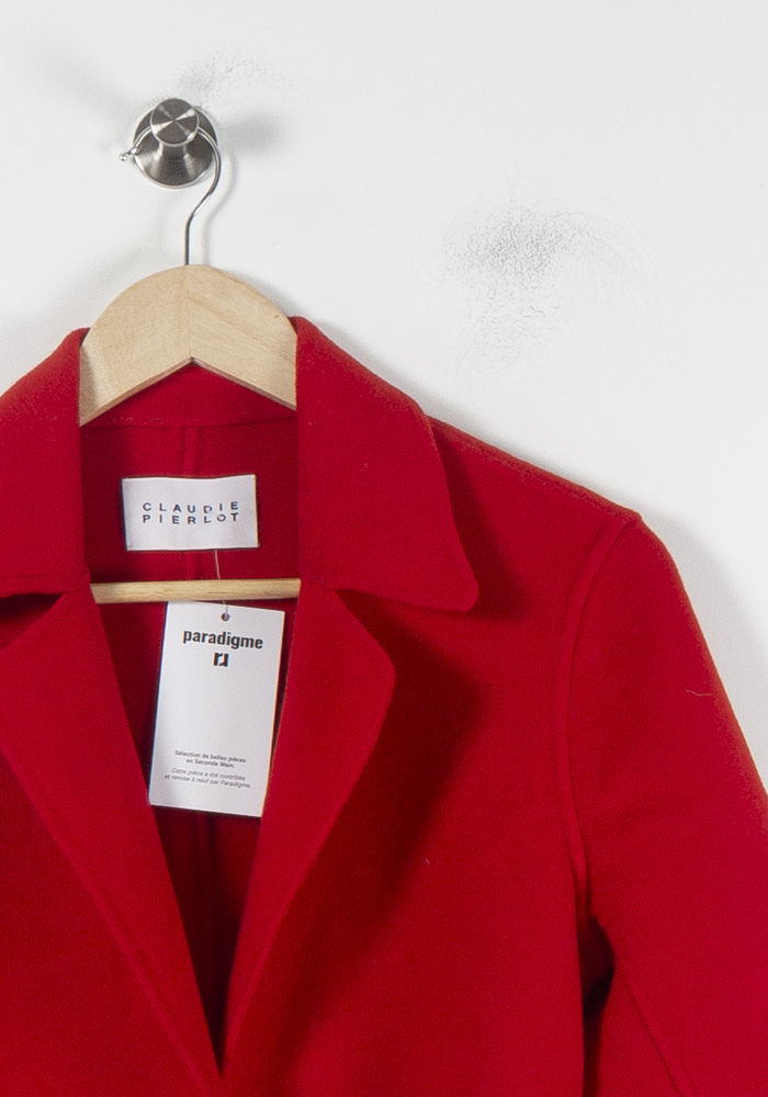 Manteau Rouge - Taille S/36 de la marque Claudie Pierlot | PARAD86169 - Vendu par Paradigme - Image 3