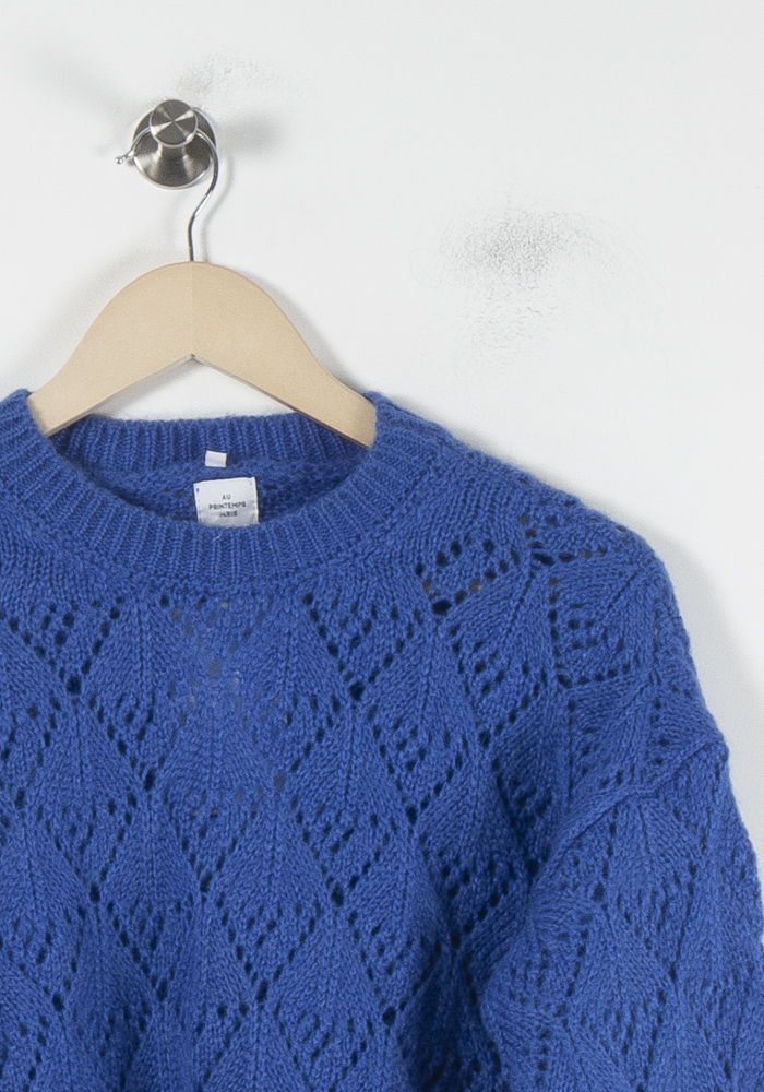 Pull Bleu - Taille M/38 de la marque Au Printemps Paris | PARAD86170 - Vendu par Paradigme - Image 3