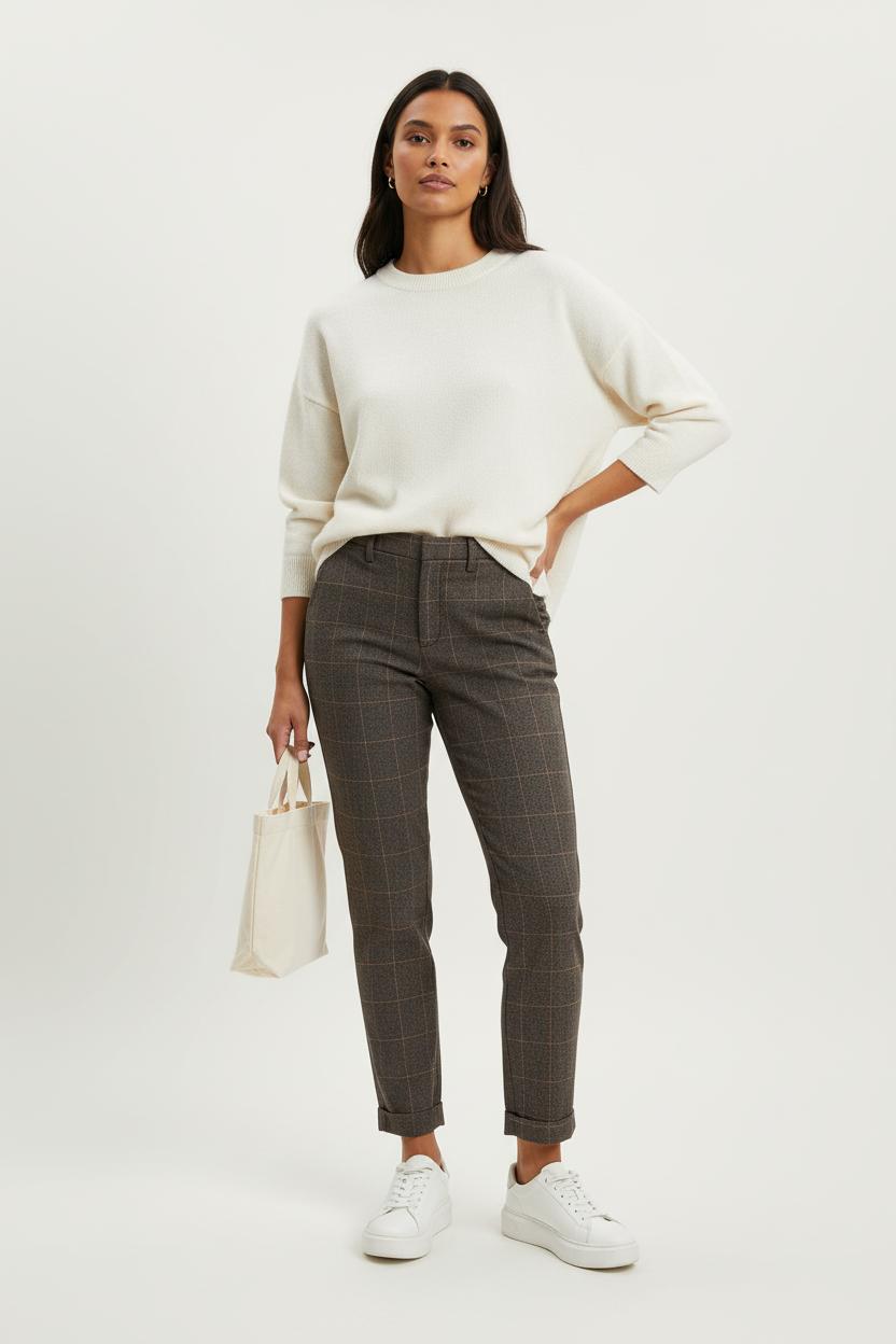Pantalon Carreaux Marron - Taille S/36 de la marque Liu Jo | PARAD86171 - Vendu par Paradigme - Image 1