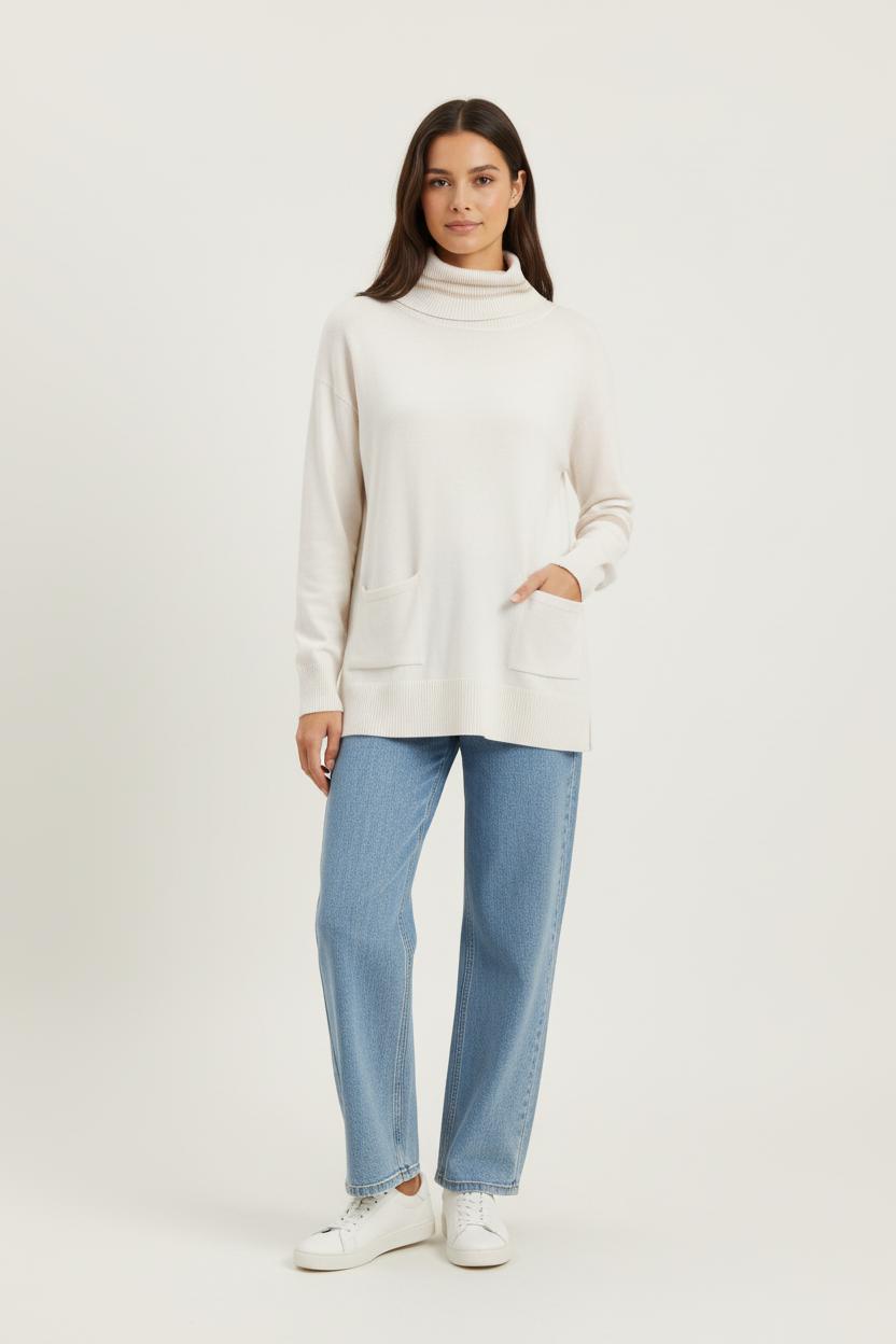 Pull Col Cheminée Beige - Taille S/36 de la marque Weill | PARAD86187 - Vendu par Paradigme - Image 1