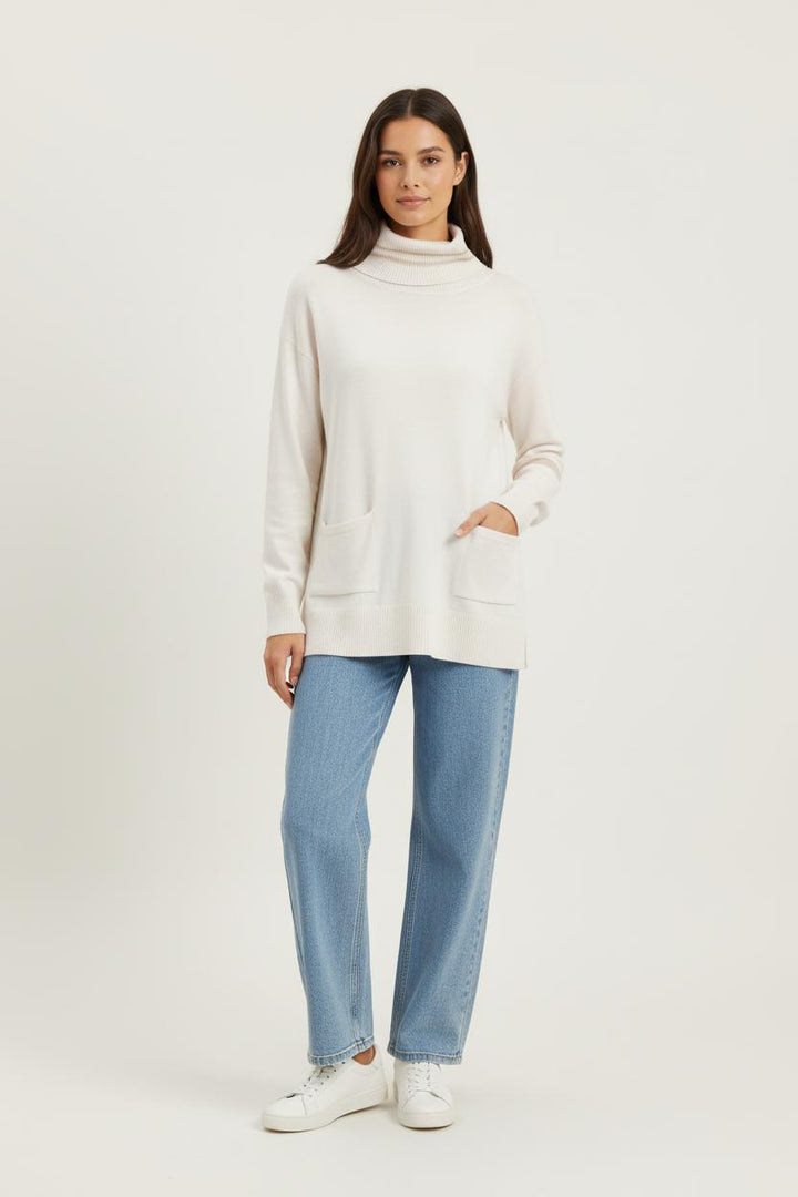 Pull Col Cheminée Beige - Taille S/36 de la marque Weill | PARAD86187 - Vendu par Paradigme - Image 1