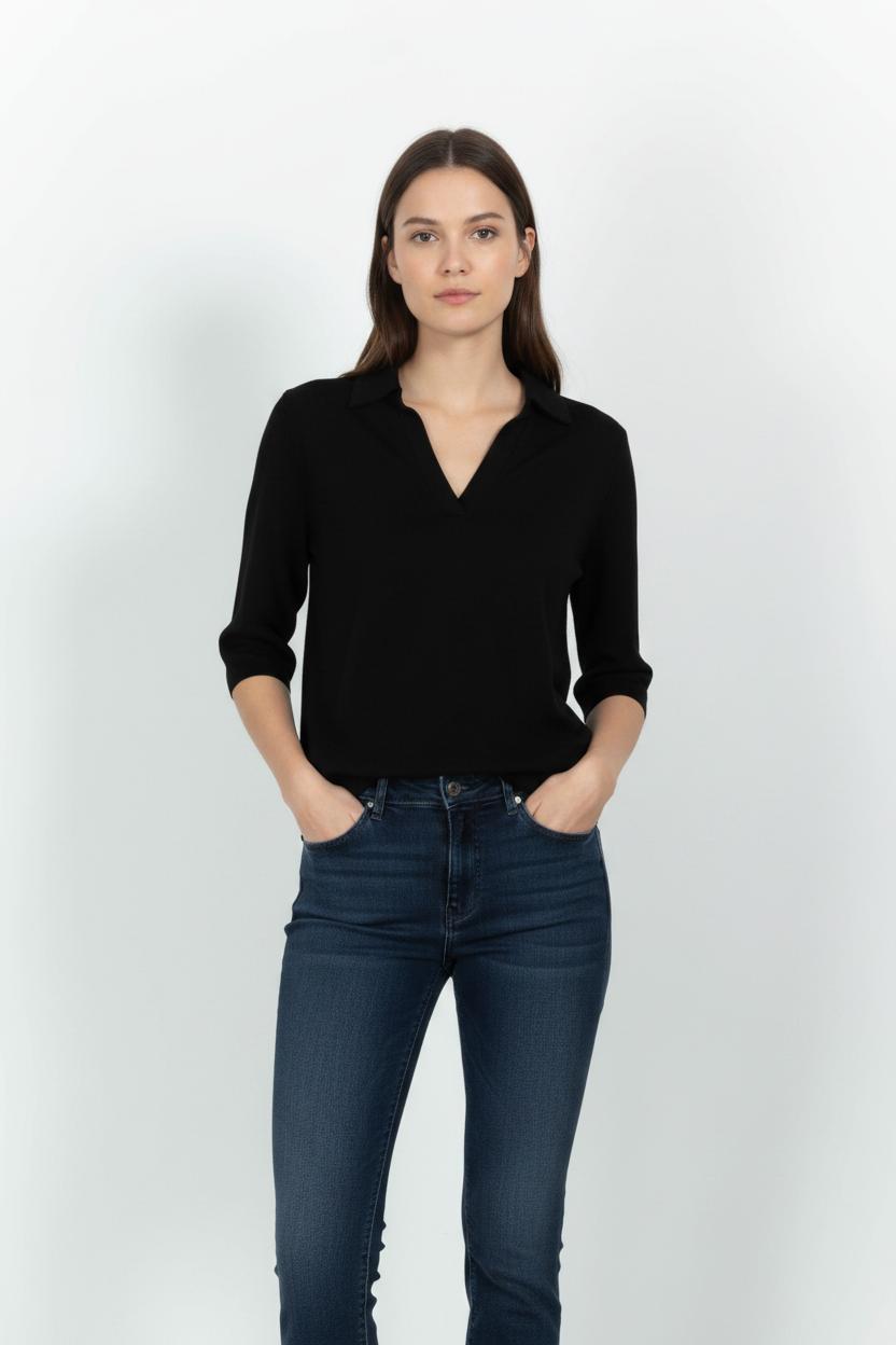 Chemise Noire - Taille S/36 de la marque Caroll | PARAD86193 - Vendu par Paradigme - Image 1