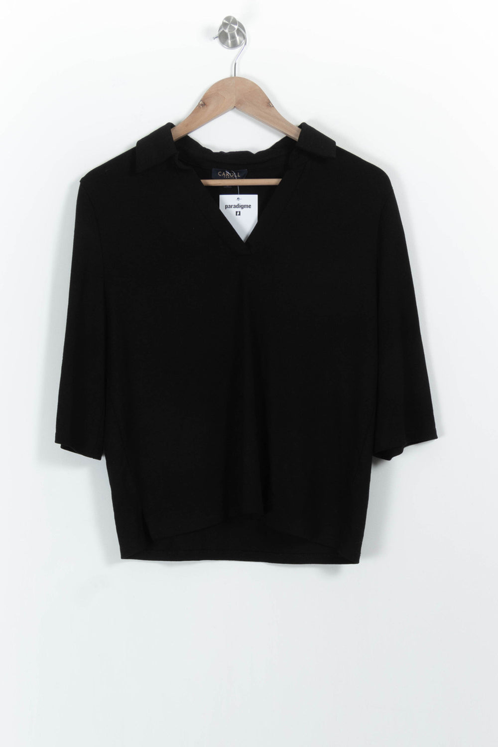 Chemise Noire - Taille S/36 de la marque Caroll | PARAD86193 - Vendu par Paradigme - Image 2