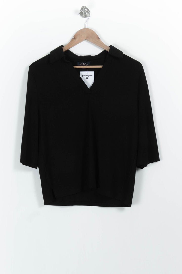Chemise Noire - Taille S/36 de la marque Caroll | PARAD86193 - Vendu par Paradigme - Image 2