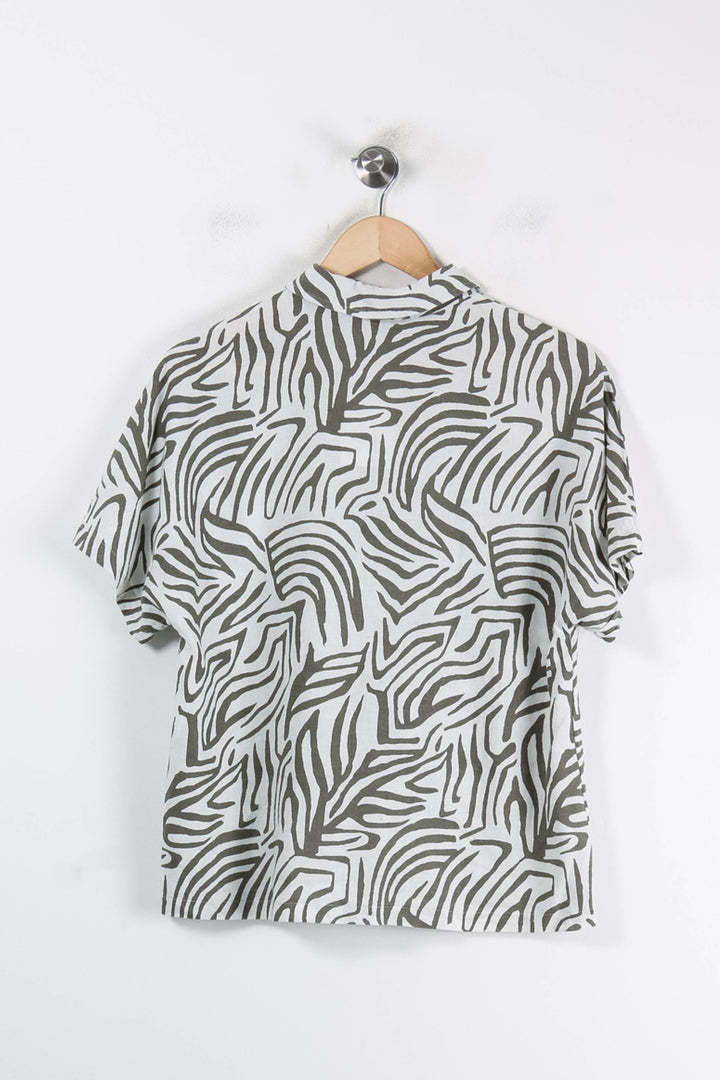 Chemise Blanche et Kaki - Taille S/36 de la marque Caroll | PARAD86220 - Vendu par Paradigme - Image 2