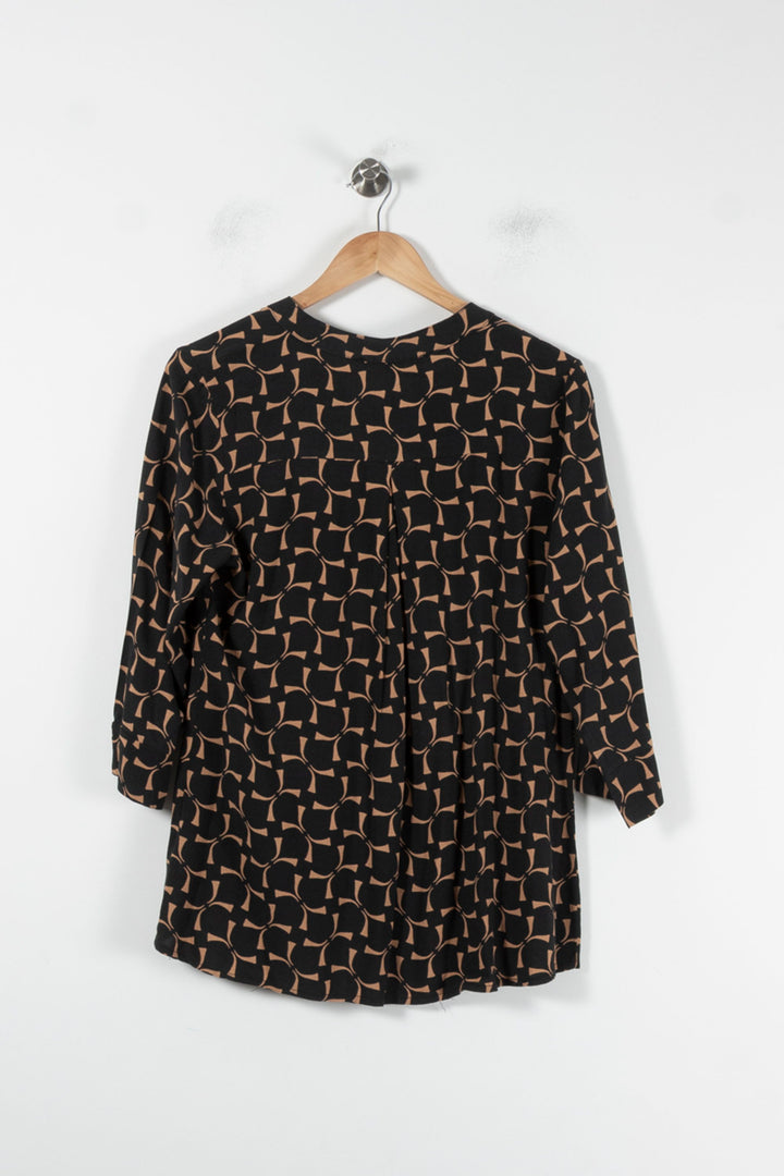 Blouse Noire et Beige - Taille L/40 de la marque La Fée Maraboutée | PARAD86237 - Vendu par Paradigme - Image 4
