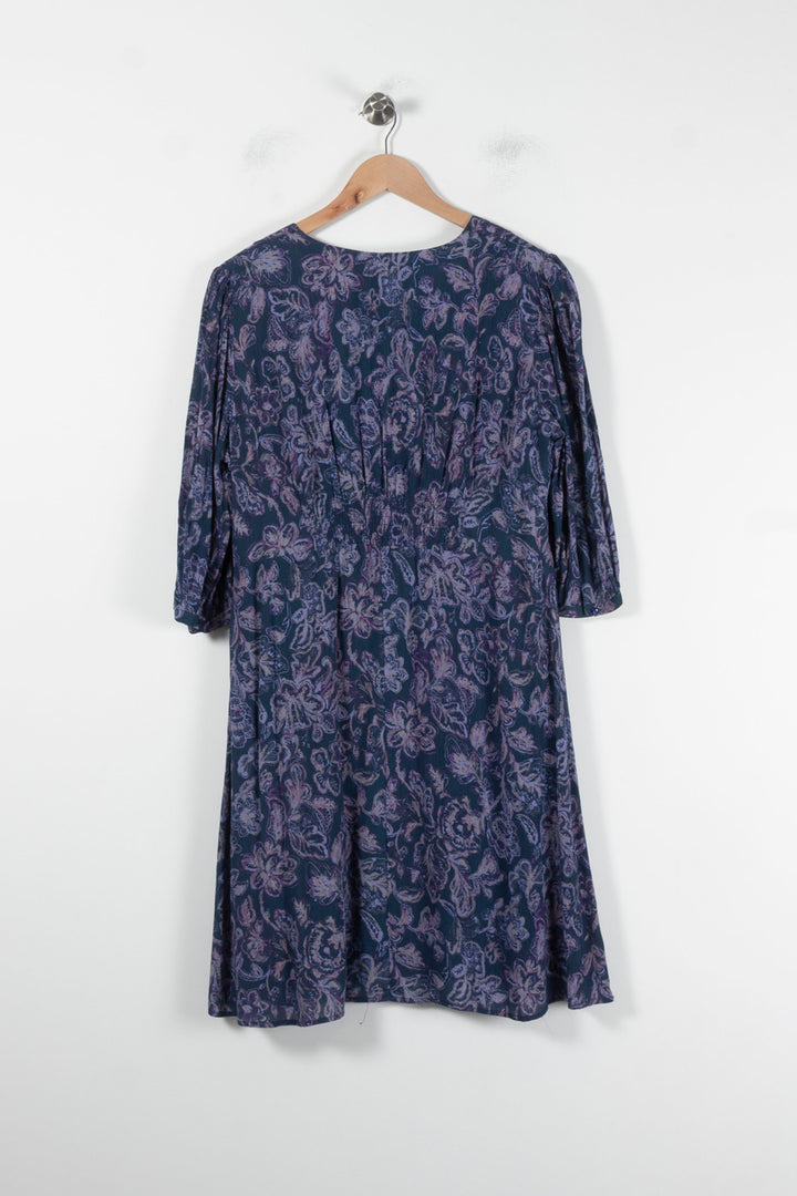 Robe Fleurie Bleue et Violette - Taille XL/42 de la marque Maison 123 | PARAD86247 - Vendu par Paradigme - Image 4