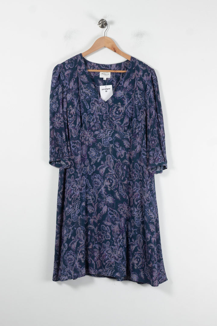 Robe Fleurie Bleue et Violette - Taille XL/42 de la marque Maison 123 | PARAD86247 - Vendu par Paradigme - Image 2