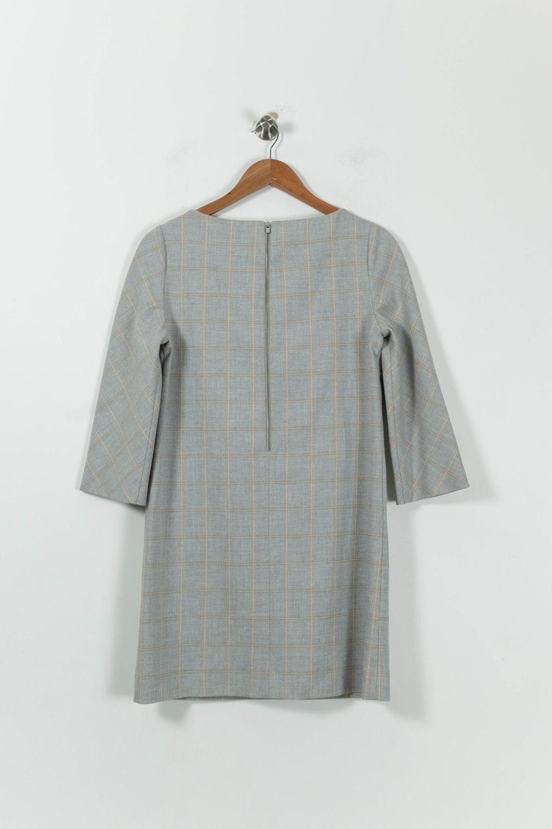 Robe Droite Grise à Carreaux Beige - Taille M/38 de la marque Caroll | PARAD86274 - Vendu par Paradigme - Image 4
