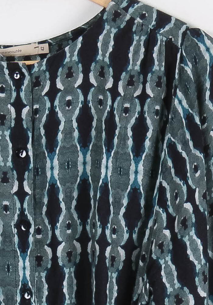 Robe Imprimée Verte et Noire - Taille XL/42 de la marque La Fée Maraboutée | PARAD86275 - Vendu par Paradigme - Image 3