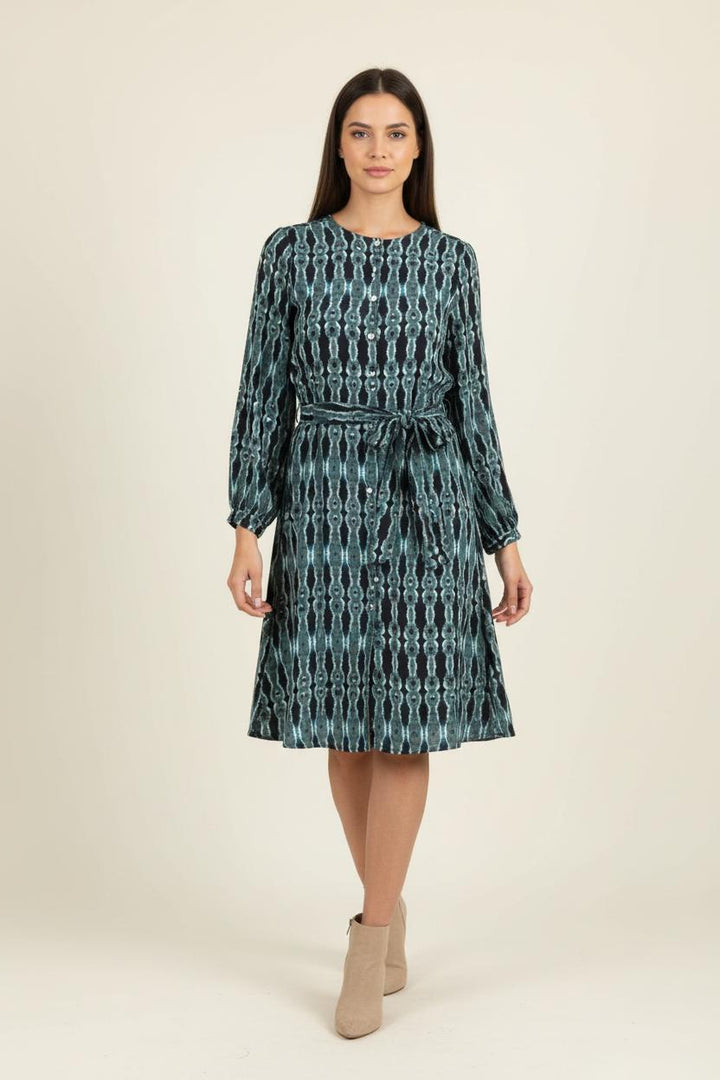 Robe Imprimée Verte et Noire - Taille XL/42 de la marque La Fée Maraboutée | PARAD86275 - Vendu par Paradigme - Image 1