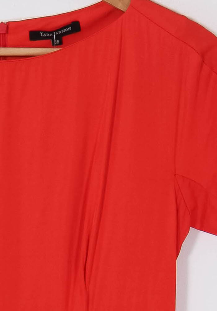 Robe Midi Rouge - Taille M/38 de la marque Tara Jarmon | PARAD86283 - Vendu par Paradigme - Image 3