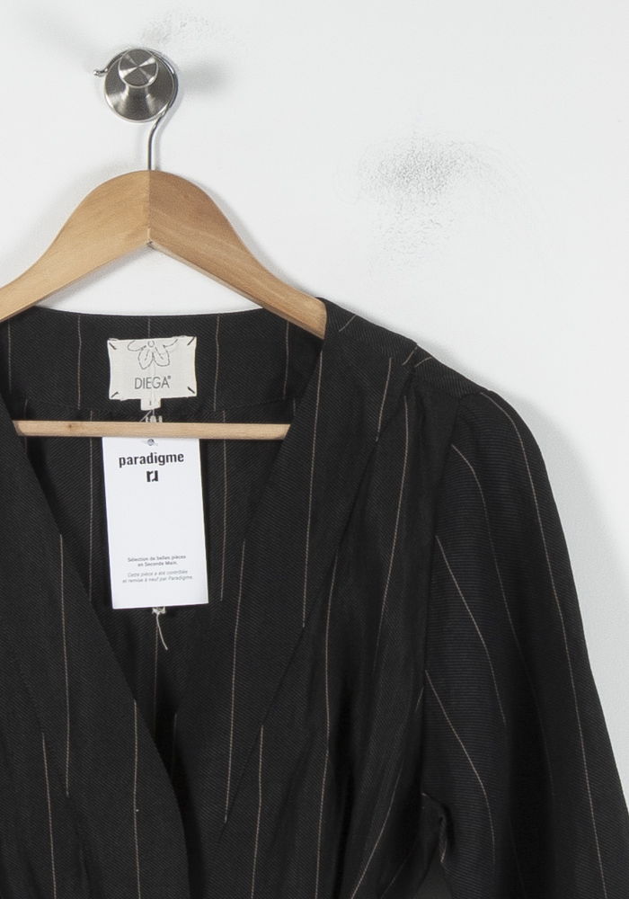 Robe Ceinturée Noire - Taille L/40 de la marque Diega | PARAD86317 - Vendu par Paradigme - Image 3