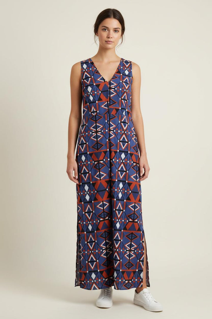Robe Longue Bleu et Rouge - Taille XL/42 de la marque La Fée Maraboutée | PARAD86337 - Vendu par Paradigme - Image 1