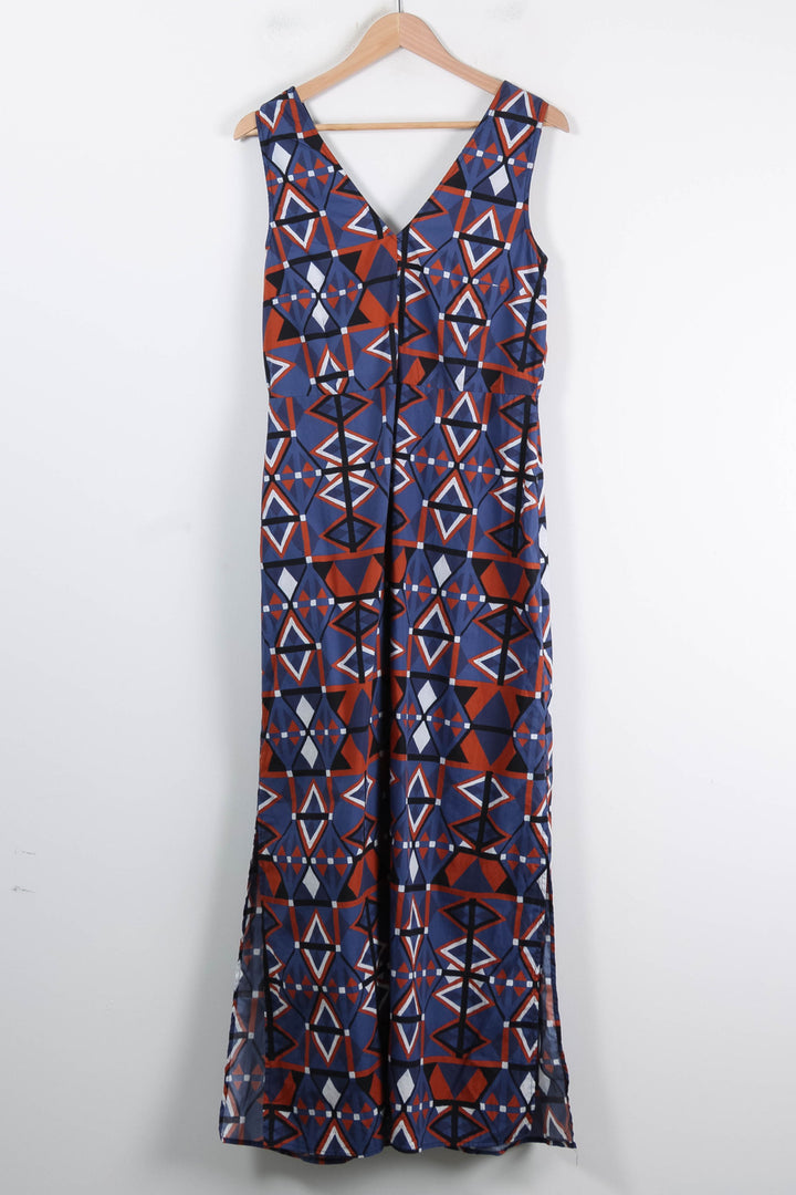 Robe Longue Bleu et Rouge - Taille XL/42 de la marque La Fée Maraboutée | PARAD86337 - Vendu par Paradigme - Image 2