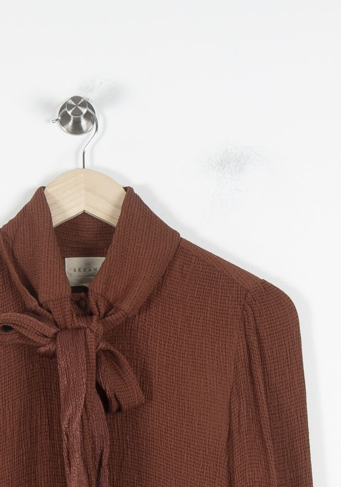 Robe Chemise Marron - Taille S/36 de la marque Sézane | PARAD86356 - Vendu par Paradigme - Image 3