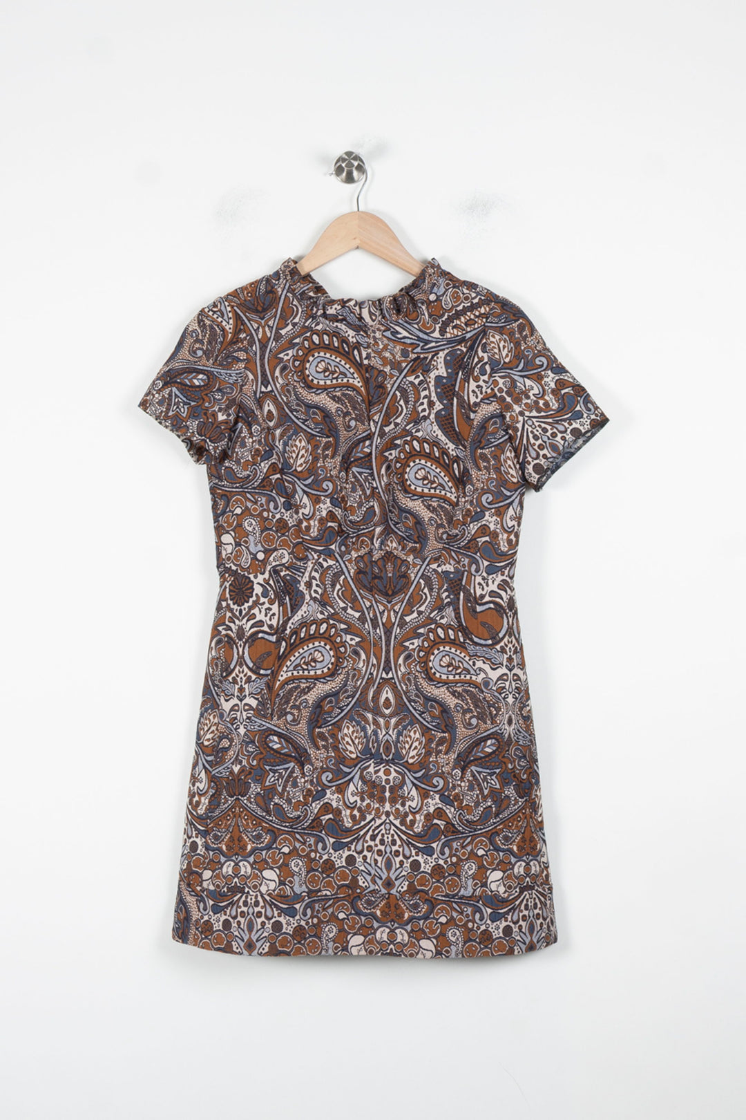 Robe Courte Marron et Bleu - Taille S/36 de la marque Maje | PARAD86362 - Vendu par Paradigme - Image 2