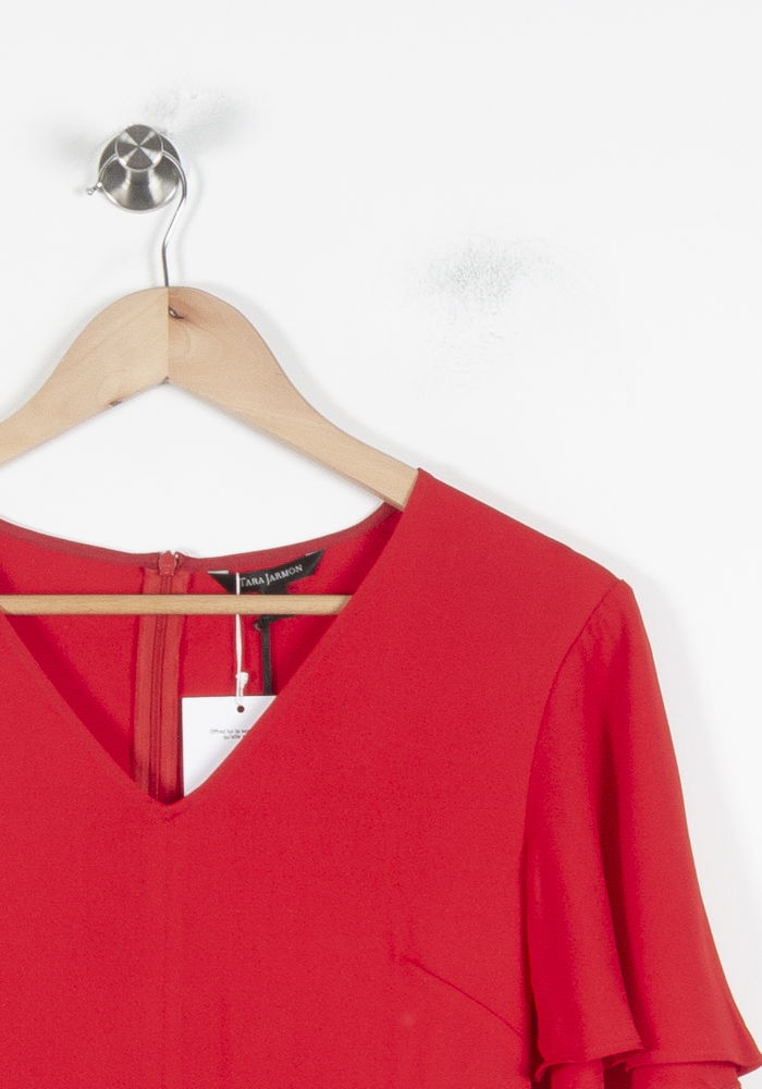 Robe Midi Rouge - Taille M/38 de la marque Tara Jarmon | PARAD86375 - Vendu par Paradigme - Image 3