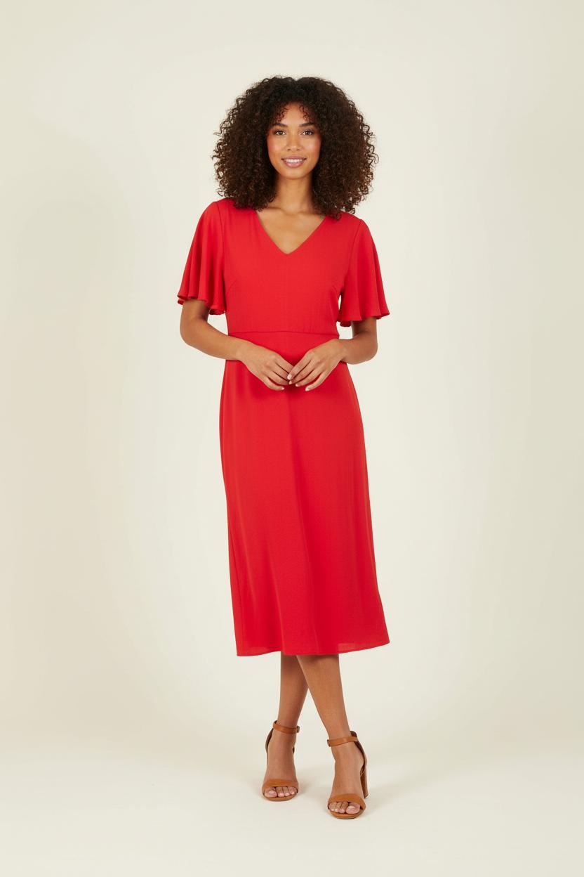 Robe Midi Rouge - Taille M/38 de la marque Tara Jarmon | PARAD86375 - Vendu par Paradigme - Image 1