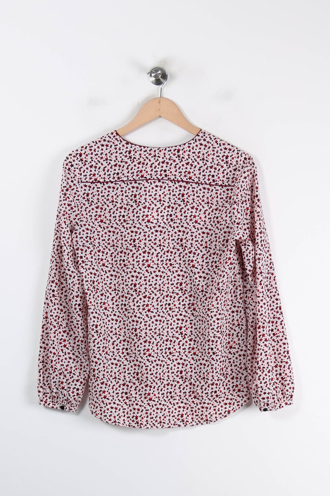Blouse Blanche et Bordeaux - Taille M/38 de la marque Claudie Pierlot | PARAD86399 - Vendu par Paradigme - Image 4