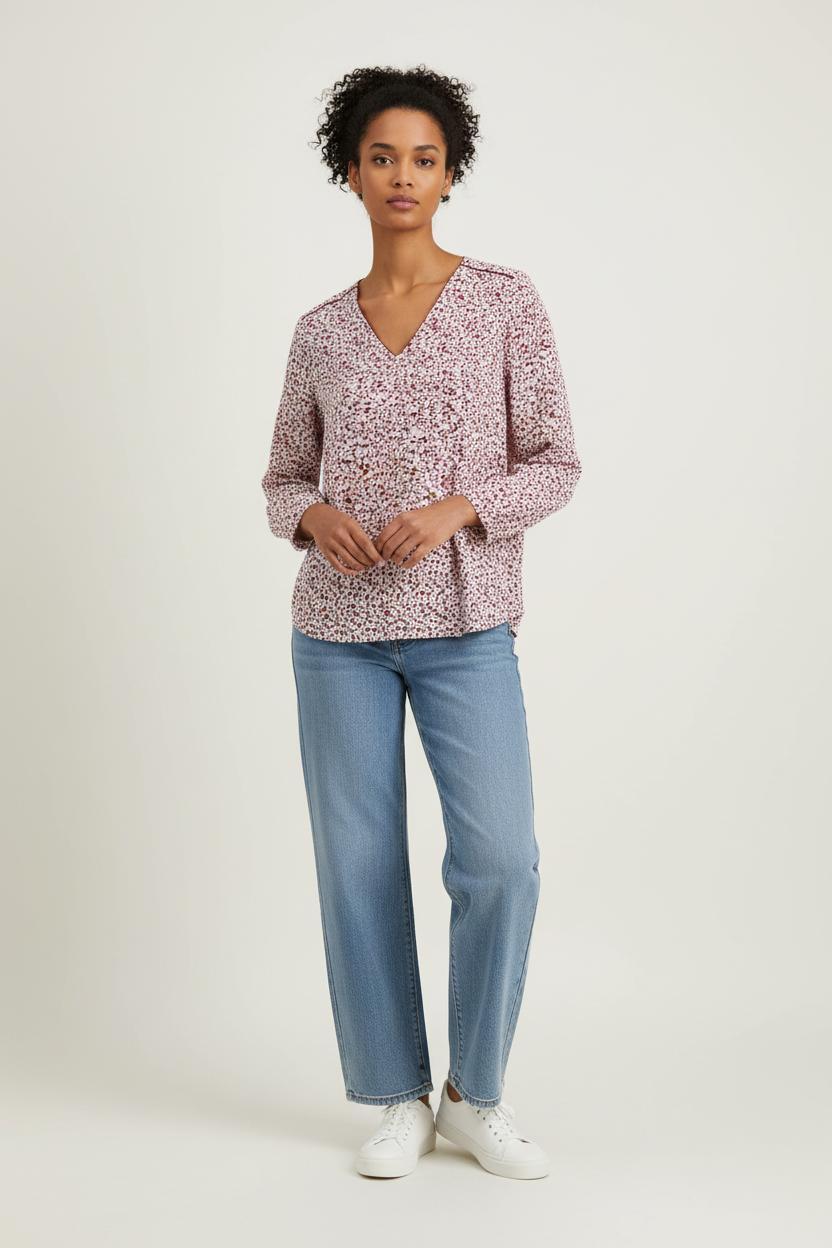 Blouse Blanche et Bordeaux - Taille M/38 de la marque Claudie Pierlot | PARAD86399 - Vendu par Paradigme - Image 1