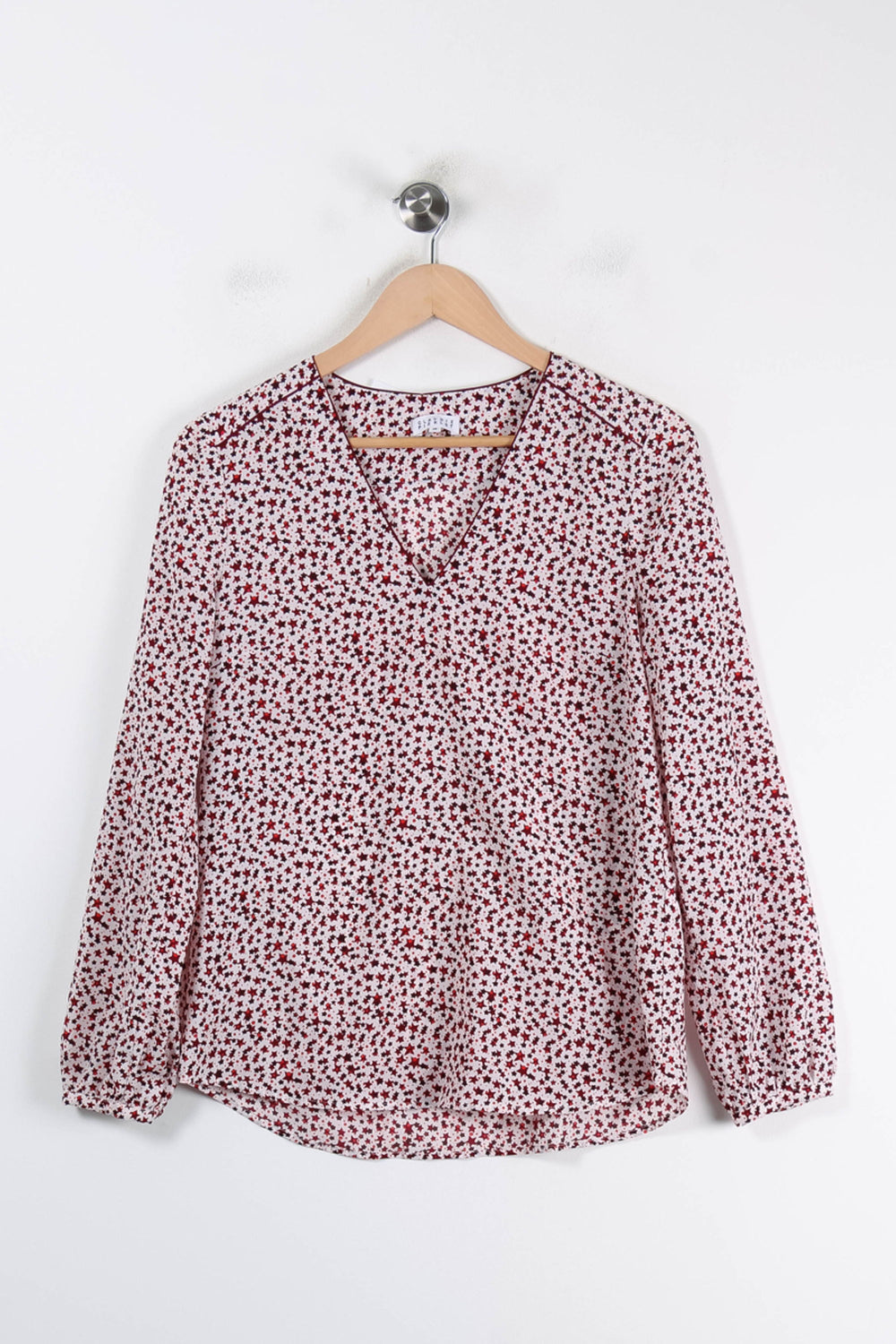 Blouse Blanche et Bordeaux - Taille M/38 de la marque Claudie Pierlot | PARAD86399 - Vendu par Paradigme - Image 2