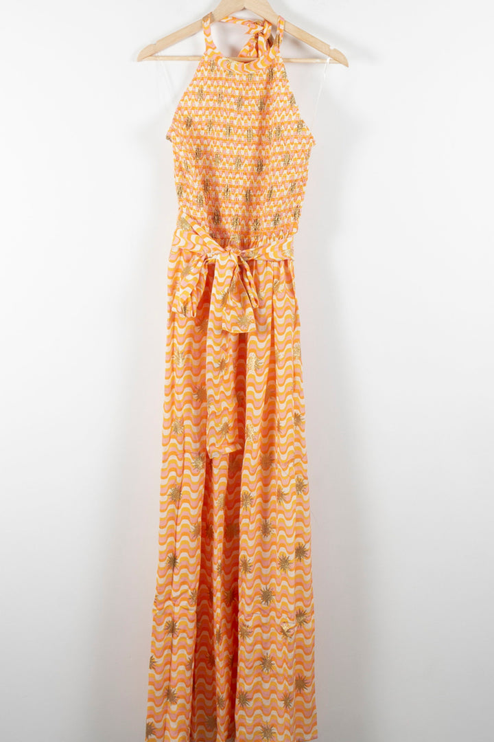 Robe Longue Orange et Blanche - Taille XL/42 de la marque Sundress | PARAD86415 - Vendu par Paradigme - Image 2