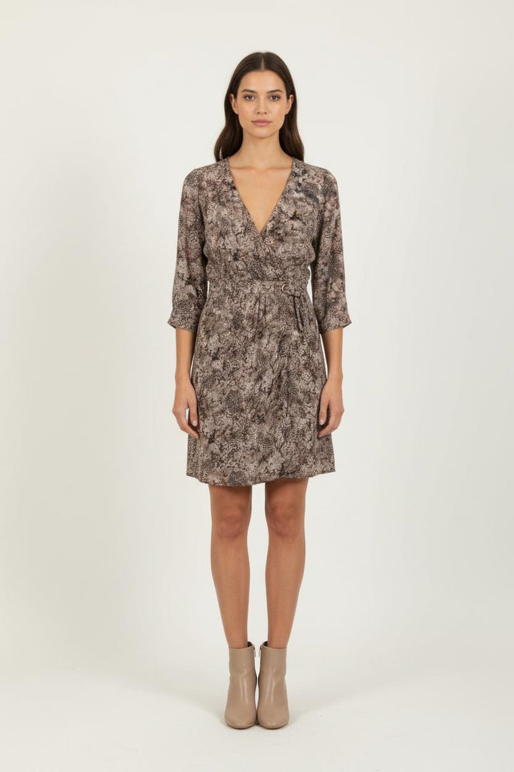 Robe portefeuille marron - Taille XS/34 de la marque One Step | PARAD86463 - Vendu par Paradigme - Image 1