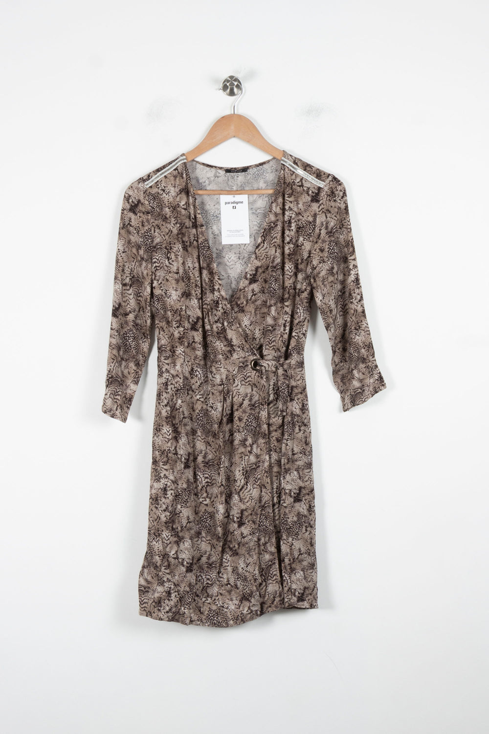 Robe portefeuille marron - Taille XS/34 de la marque One Step | PARAD86463 - Vendu par Paradigme - Image 2