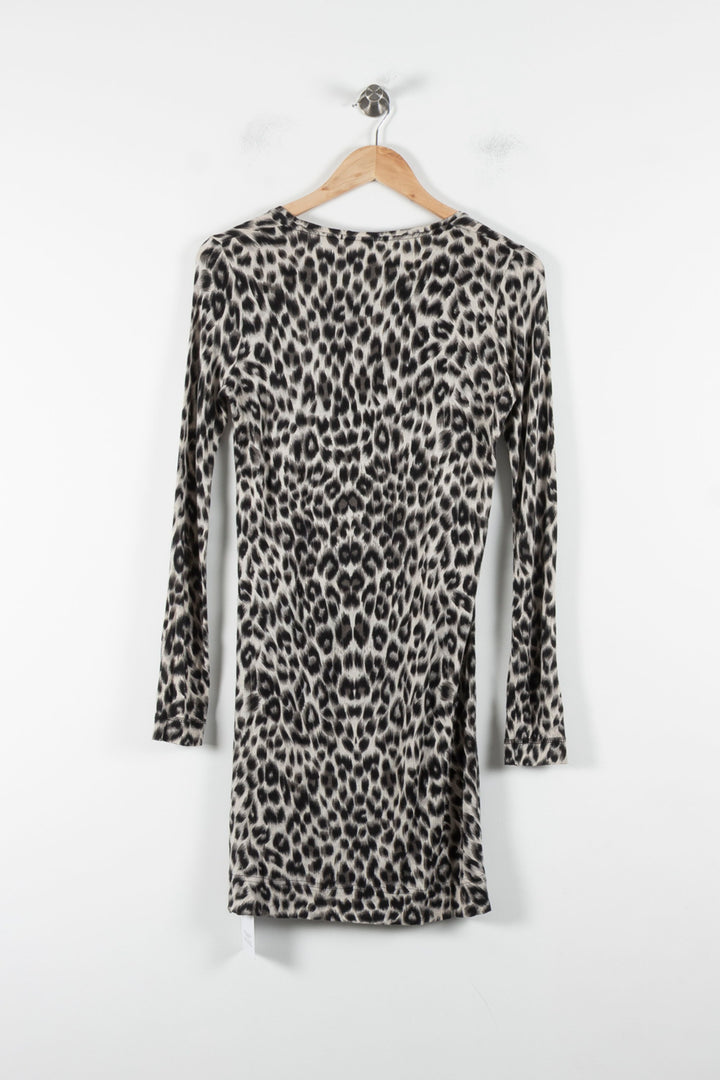 Robe Imprimée Léopard Beige et Noire - Taille S/36 de la marque Gerard Darel | PARAD86472 - Vendu par Paradigme - Image 4