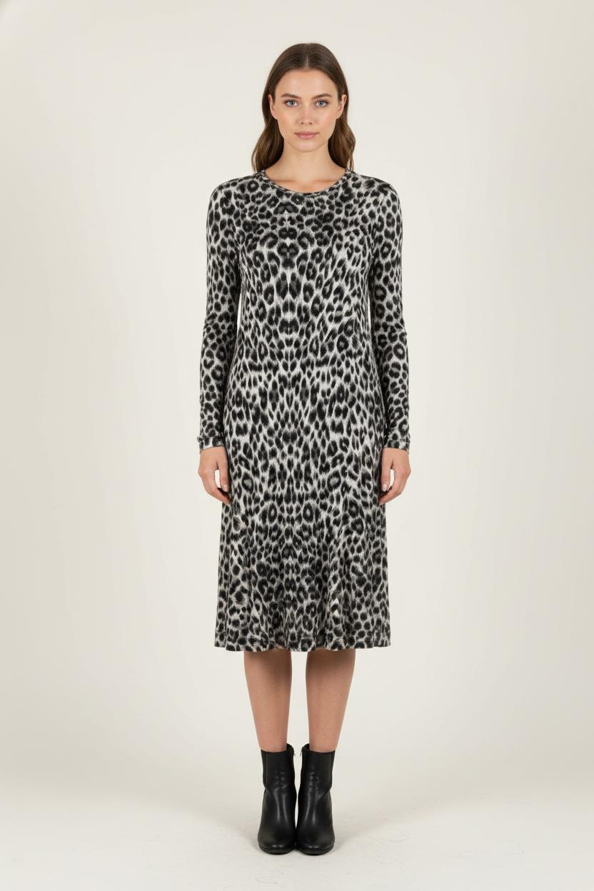 Robe Imprimée Léopard Beige et Noire - Taille S/36 de la marque Gerard Darel | PARAD86472 - Vendu par Paradigme - Image 1