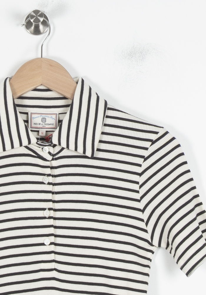 Robe Chemise Rayée Noire et Blanche - Taille S/36 de la marque Ines de la Fressange Paris | PARAD86497 - Vendu par Paradigme - Image 3