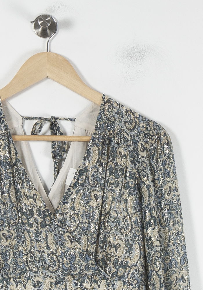 Robe Longue Bleue et Beige - Taille S/36 de la marque Maison 123 | PARAD86525 - Vendu par Paradigme - Image 3