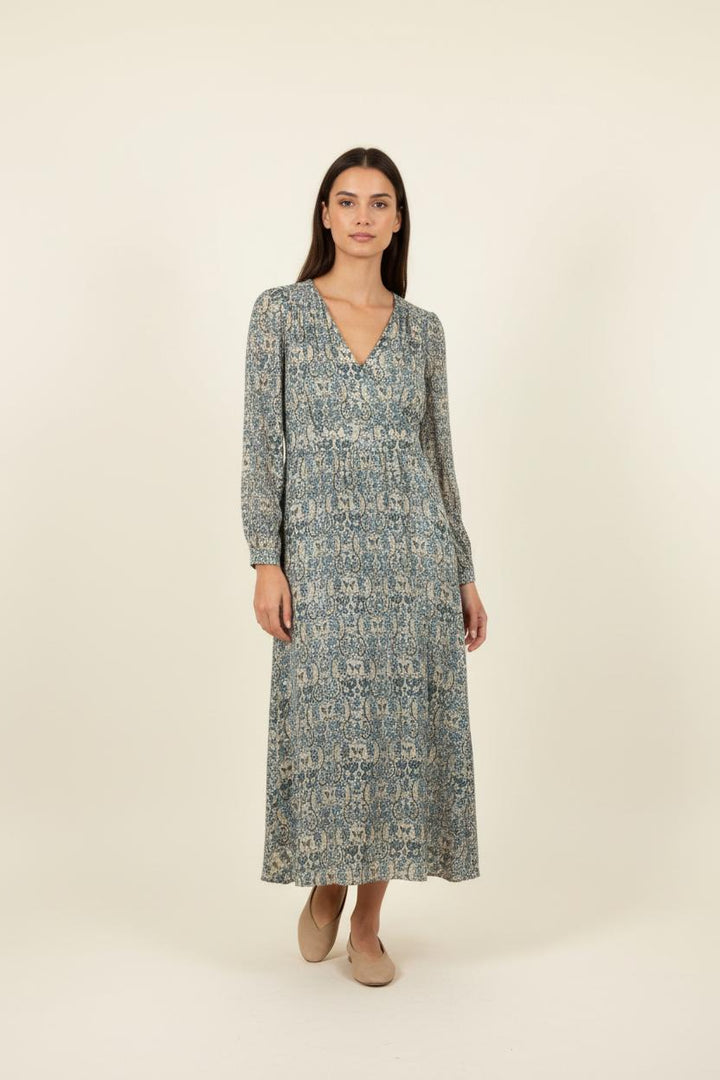 Robe Longue Bleue et Beige - Taille S/36 de la marque Maison 123 | PARAD86525 - Vendu par Paradigme - Image 1