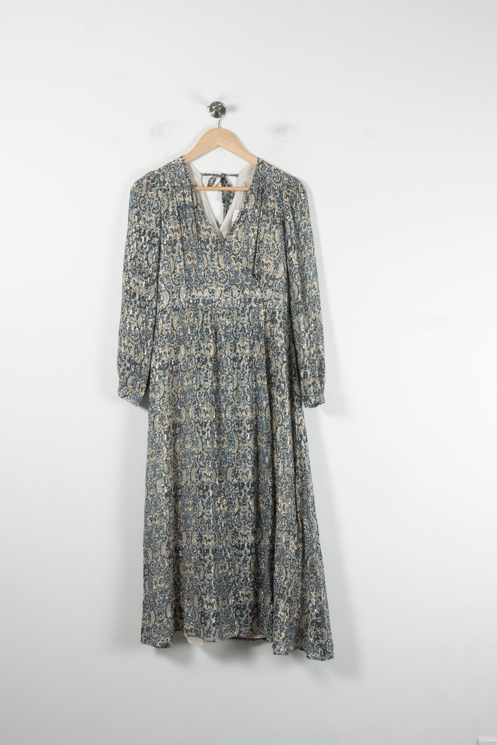 Robe Longue Bleue et Beige - Taille S/36 de la marque Maison 123 | PARAD86525 - Vendu par Paradigme - Image 2