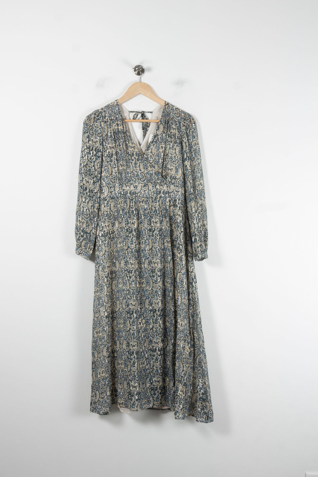 Robe Longue Bleue et Beige - Taille S/36 de la marque Maison 123 | PARAD86525 - Vendu par Paradigme - Image 2