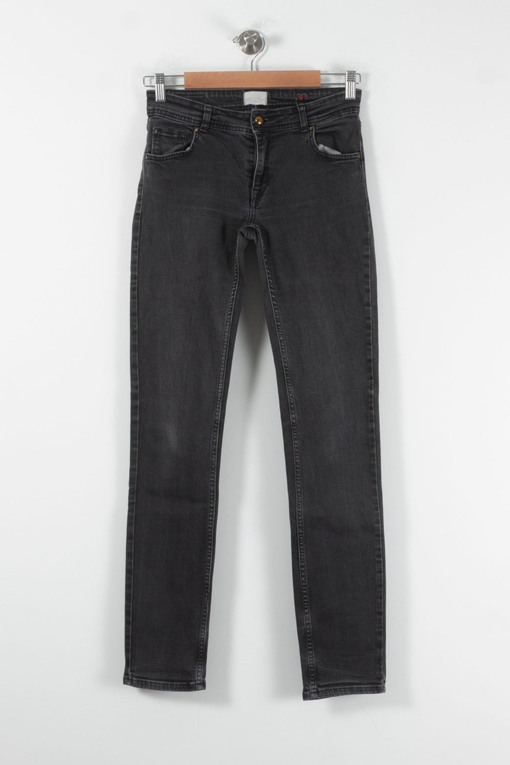 Jean Slim Noir - Taille L/40 de la marque Sézane | PARAD86526 - Vendu par Paradigme - Image 2
