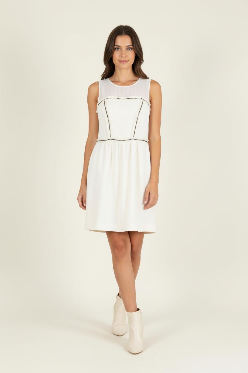 Robe Courte Blanche - Taille XS/34 de la marque Sandro | PARAD86588 - Vendu par Paradigme - Image 1