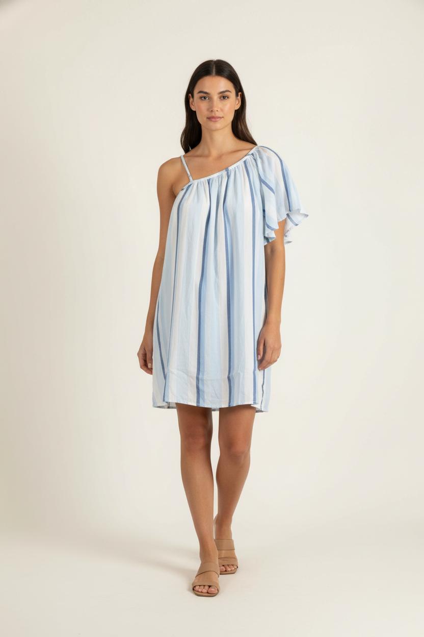 Robe Courte Bleu et Blanc - Taille XS/34 de la marque Claudie Pierlot | PARAD86596 - Vendu par Paradigme - Image 1