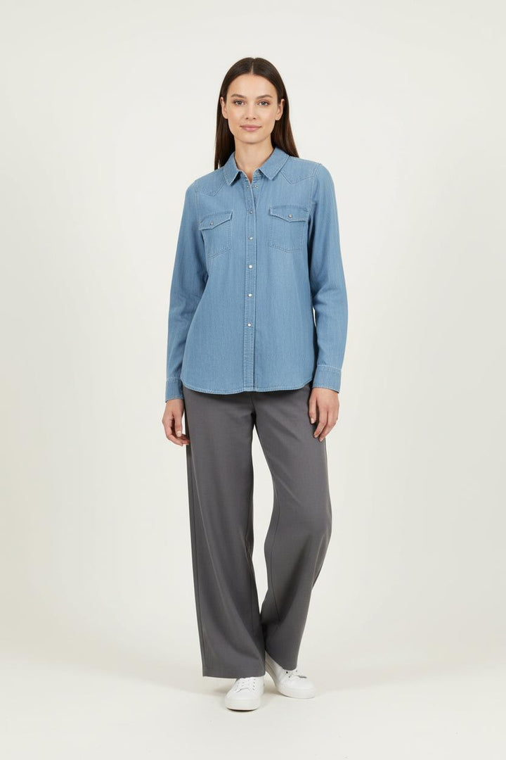 Chemise en Jean Bleue - Taille S/36 de la marque Sézane | PARAD86625 - Vendu par Paradigme - Image 1