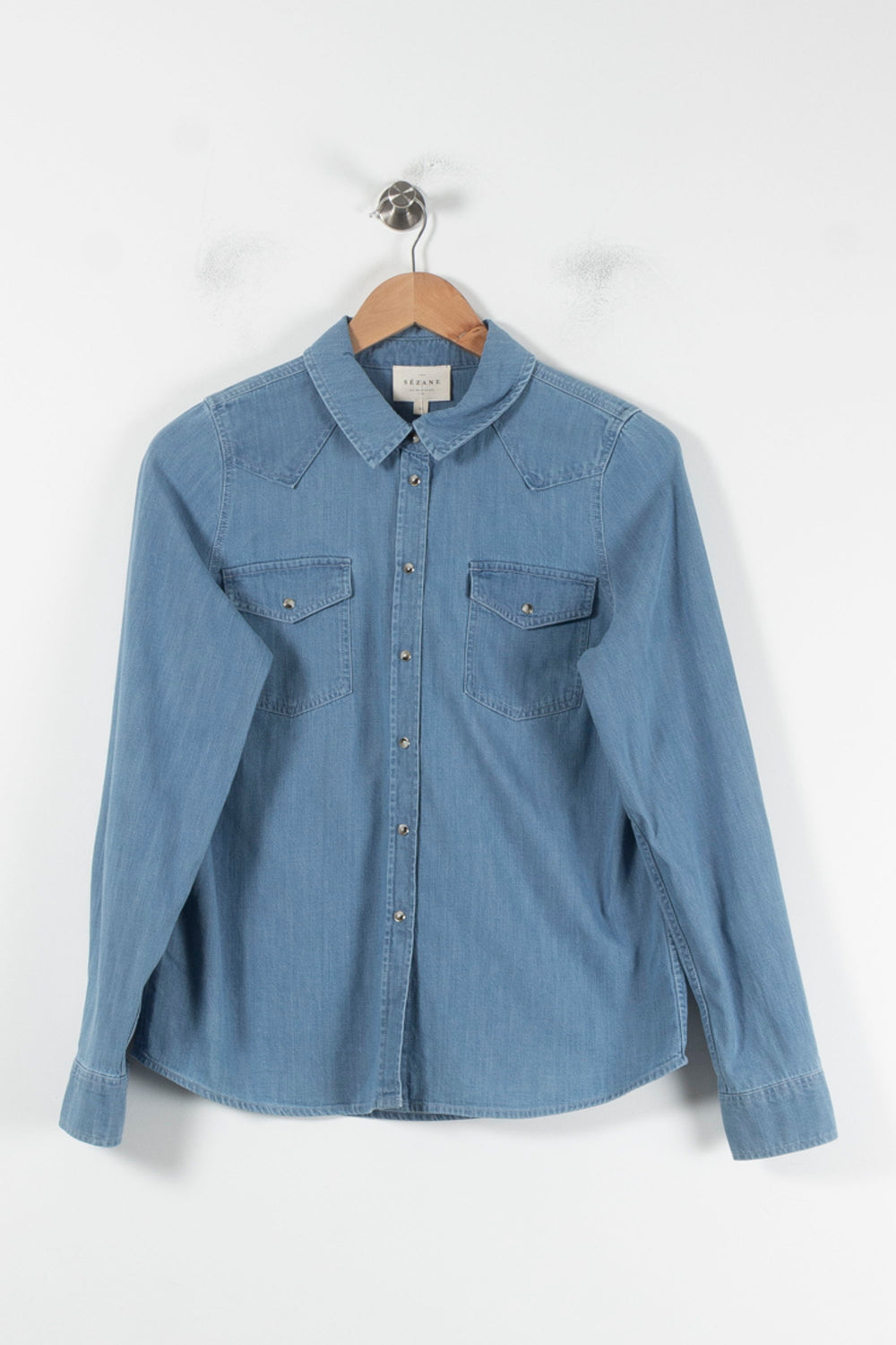 Chemise en Jean Bleue - Taille S/36 de la marque Sézane | PARAD86625 - Vendu par Paradigme - Image 2