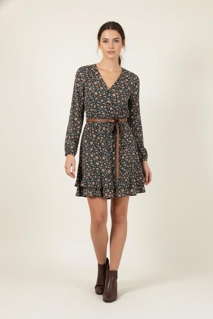 Robe Fleurie Ceinturée Vlan Bleu Bellerose L’Exception Robe Fleurie Ceinturée Vlan Bleu Bellerose L’Exception