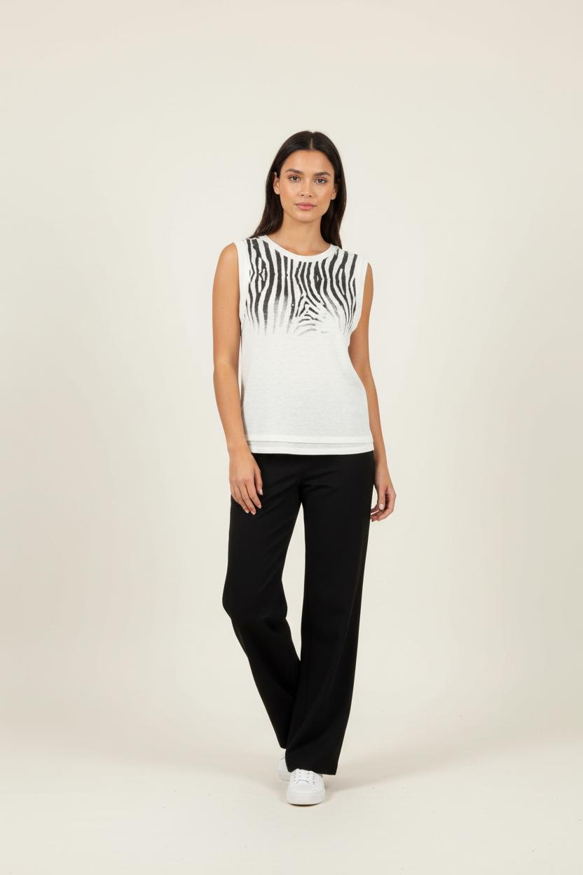Débardeur Blanc et Noir - Taille S/36 de la marque Maje | PARAD86654 - Vendu par Paradigme - Image 1