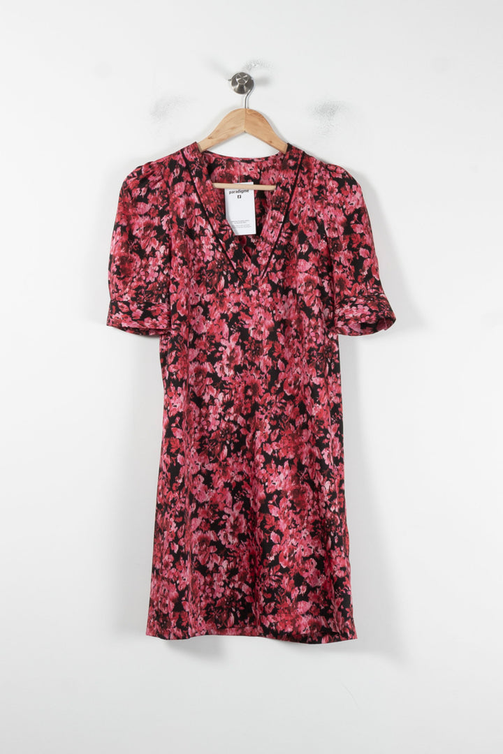 Robe Fleurie Rouge et Noire - Taille XS/34 de la marque IKKS | PARAD86663 - Vendu par Paradigme - Image 2