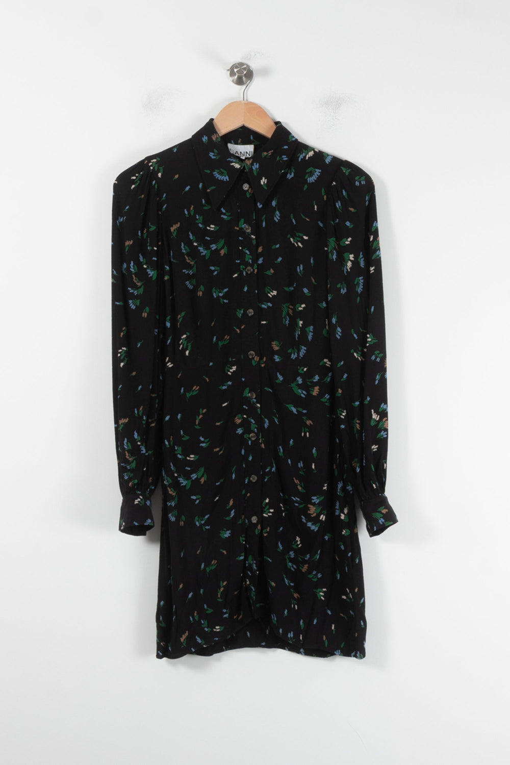 Robe Chemise Noire - Taille XS/34 de la marque Ganni | PARAD86720 - Vendu par Paradigme - Image 2