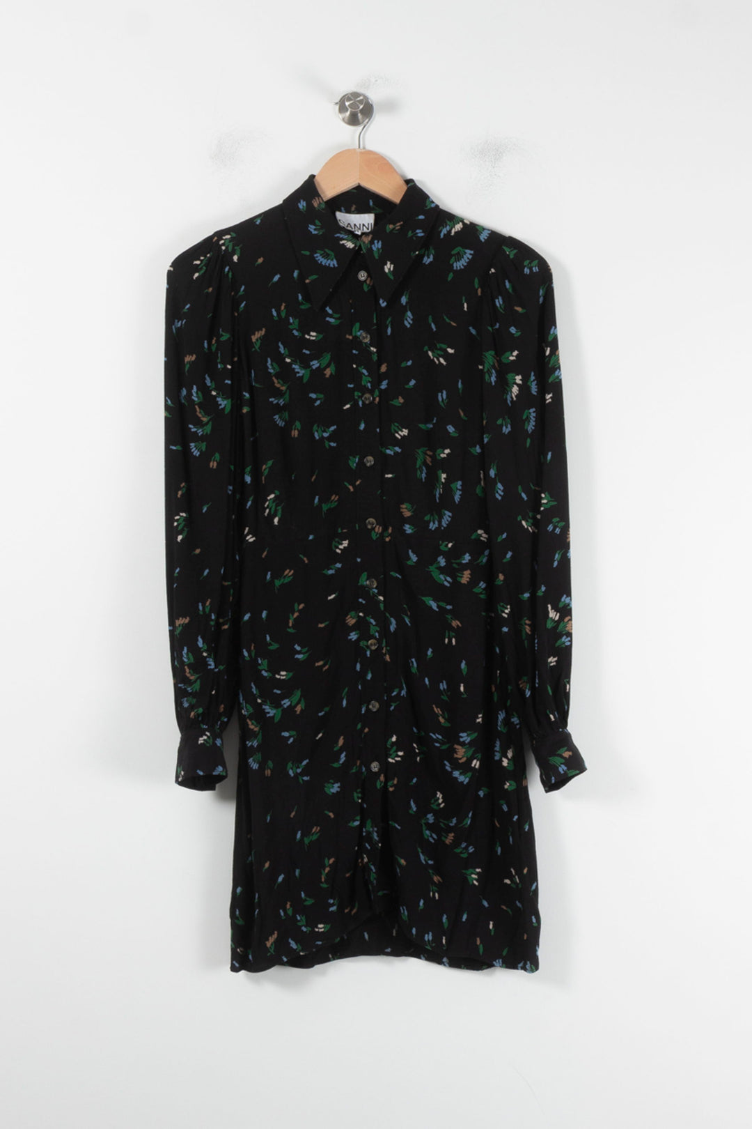 Robe Chemise Noire - Taille XS/34 de la marque Ganni | PARAD86720 - Vendu par Paradigme - Image 2