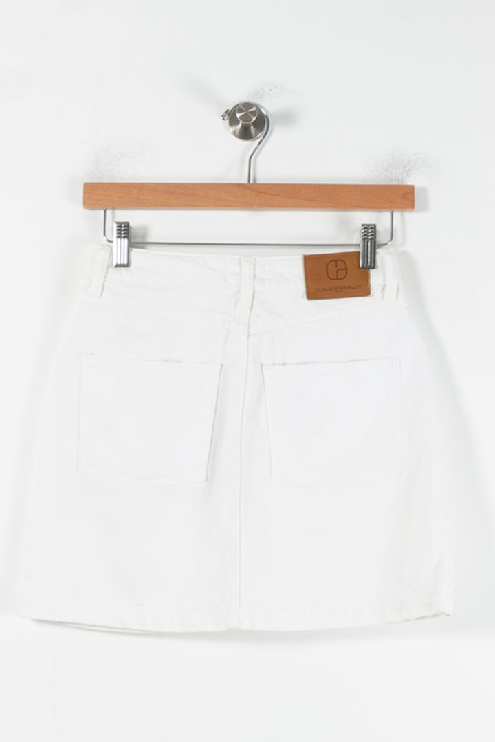 Jupe en Jean Blanche - Taille XS/34 de la marque Claudie Pierlot | PARAD86752 - Vendu par Paradigme - Image 4