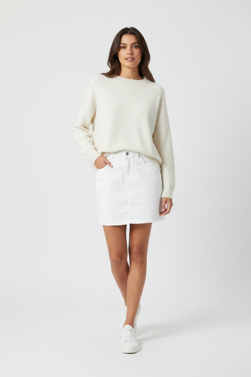 Jupe en Jean Blanche - Taille XS/34 de la marque Claudie Pierlot | PARAD86752 - Vendu par Paradigme - Image 1