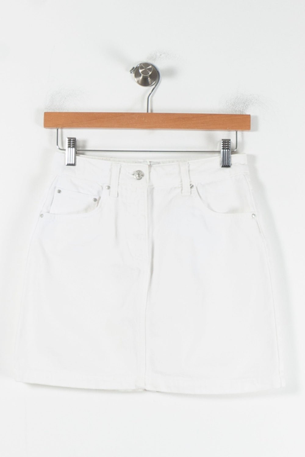 Jupe en Jean Blanche - Taille XS/34 de la marque Claudie Pierlot | PARAD86752 - Vendu par Paradigme - Image 2