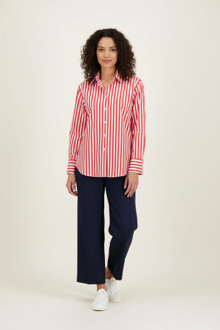 Chemise Rayée Rouge et Blanche - Taille XXL/44 de la marque Tara Jarmon | PARAD86775 - Vendu par Paradigme - Image 1